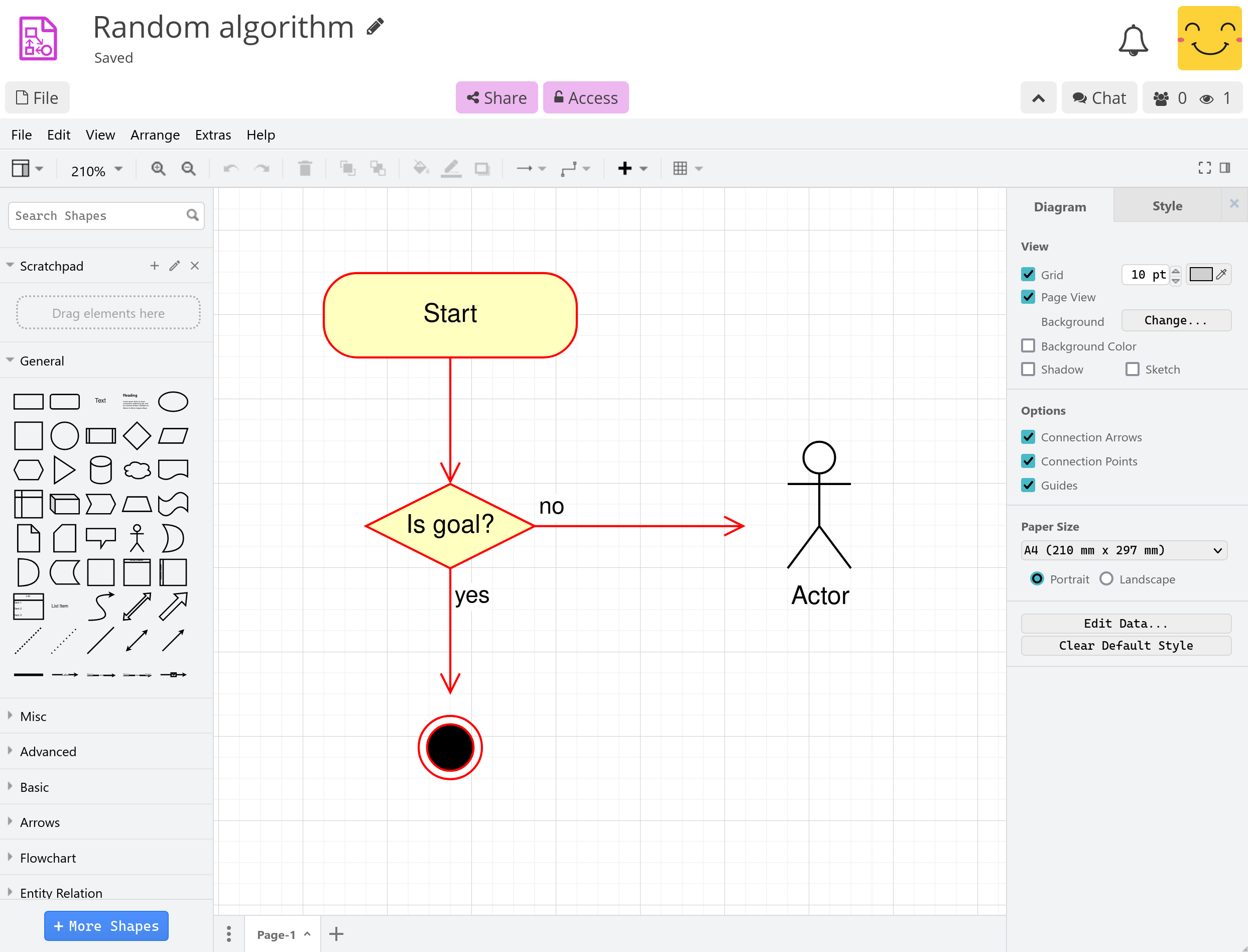 screenshot of the new diagram application