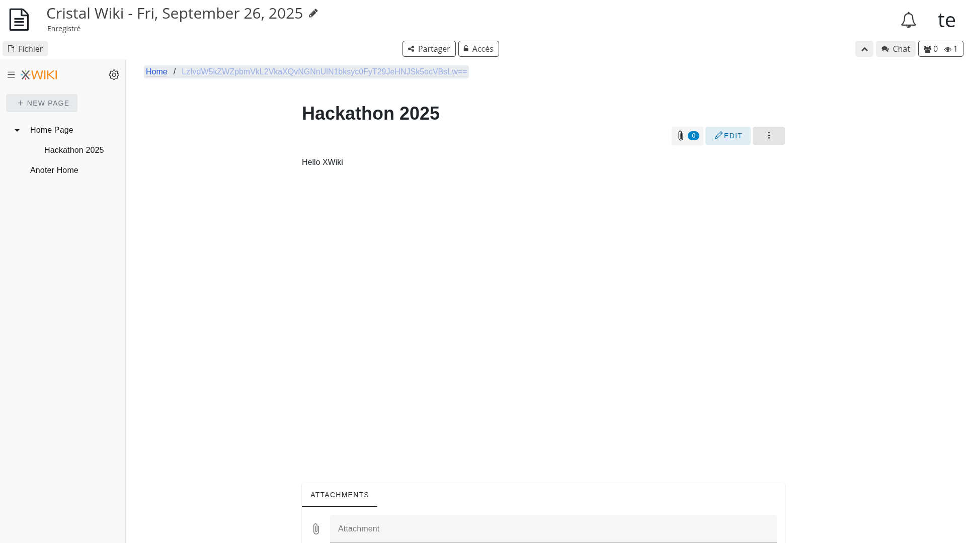 screenshot of the Cristal interface inside CryptPad
