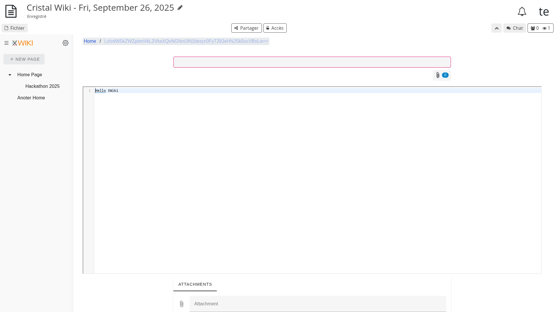 screenshot of the Cristal interface inside CryptPad shown with an active text editor